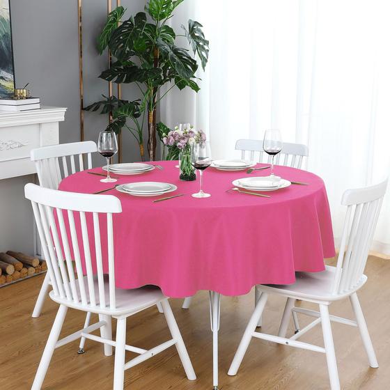 Imagem de Toalha de mesa FOLINS&HOME Rosa Quente Impermeável com 152 cm de diâmetro