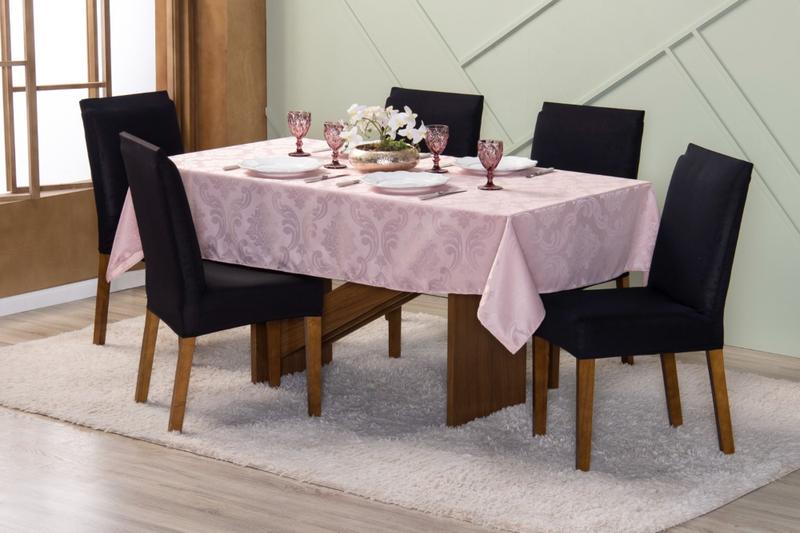 Imagem de Toalha de Mesa Jacquard 10 Lugares Arabesca Decoração Para Cozinha Festas e Batizados