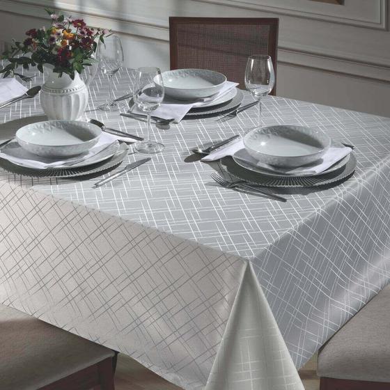 Imagem de Toalha de Mesa Jacquard Requinte II Liso Retangular 1,40m x 2,10m - Dohler