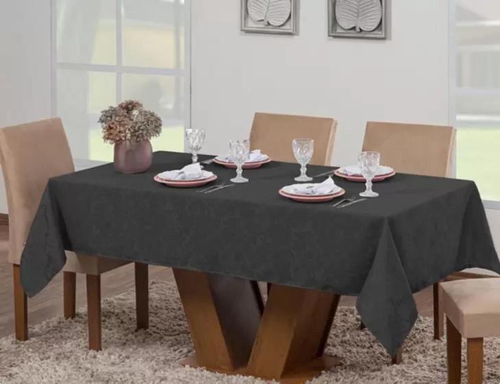 Imagem de Toalha de mesa jacquard retangular 6 lugares jacard