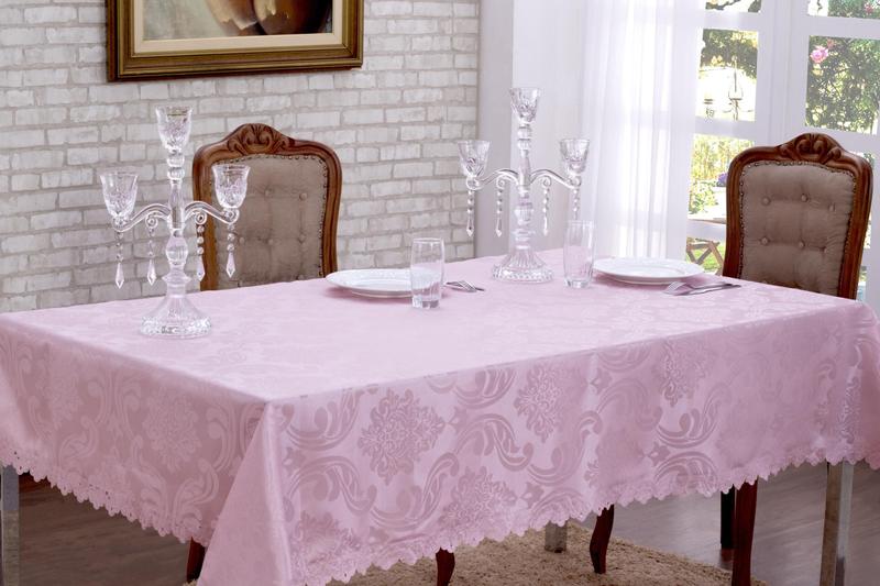 Imagem de Toalha De Mesa Jacquard Rosa Quadrada F101