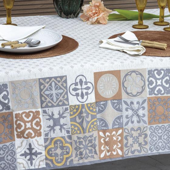 Imagem de Toalha de mesa linho estampada kacyumara ceramic