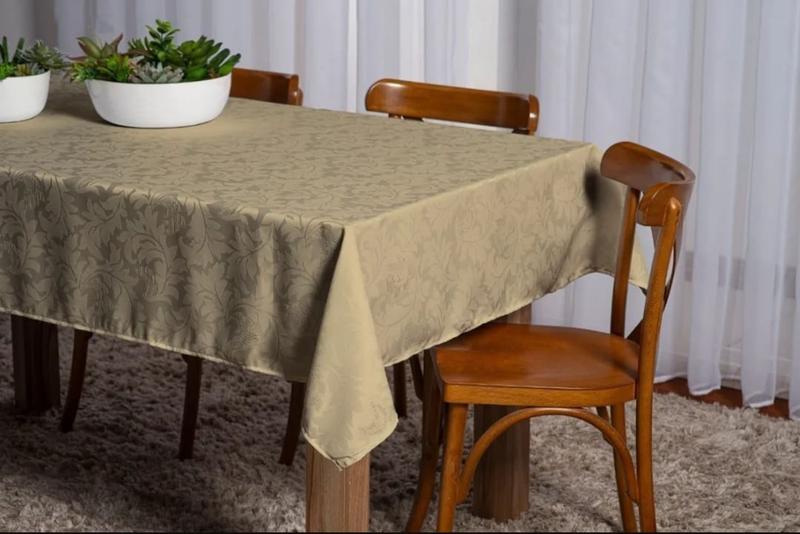 Imagem de Toalha De Mesa Luxo 8 Lugares Jacquard Original 2,00 X 2,00