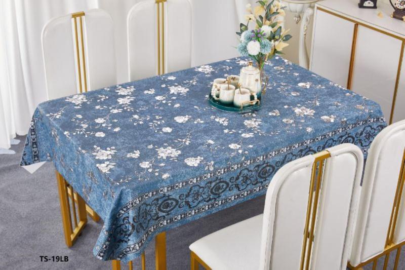 Imagem de Toalha de Mesa Luxo Azul Floral - 1 Metro - TS-19 LB