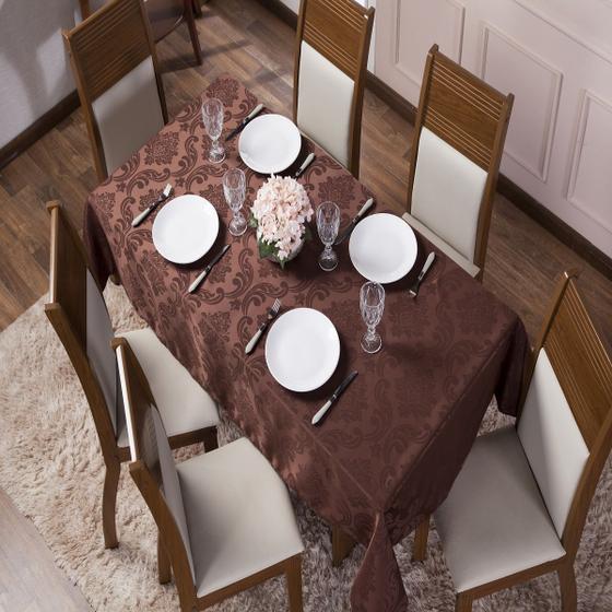 Imagem de Toalha de Mesa Luxo Tecido Jacquard  06 Lugares 1,35x2,20 Retangular