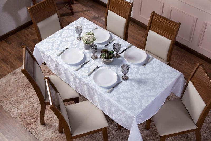 Imagem de Toalha de Mesa Luxo Tecido Jacquard  08 Lugares 1,35x2,50 Retangular