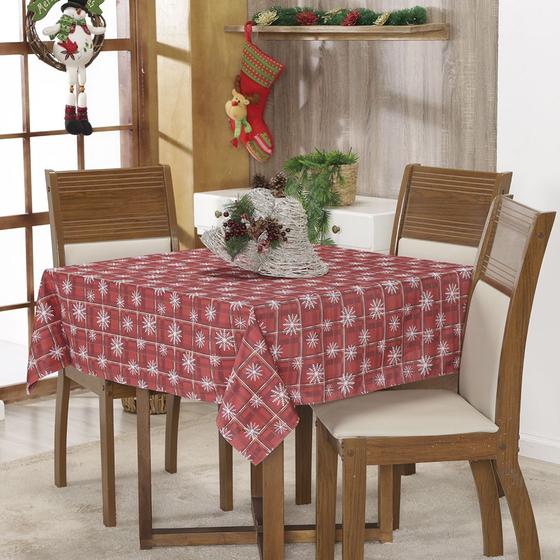 Imagem de Toalha De Mesa Natal 4 Lugares Quadrada Estampada Papai Noel