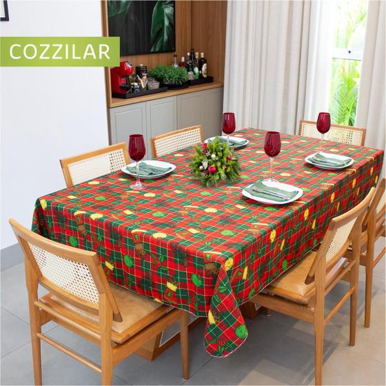 Imagem de Toalha de Mesa Natal Estampada Retangular 6 Cadeiras