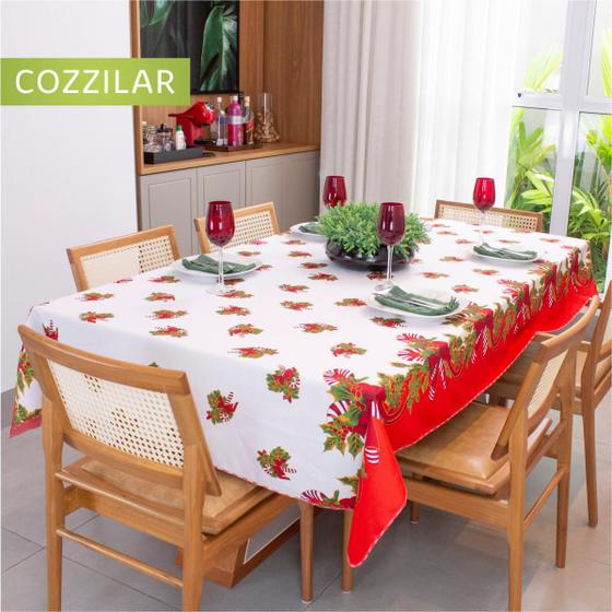 Imagem de Toalha de Mesa Natal Estampada Retangular 6 Cadeiras