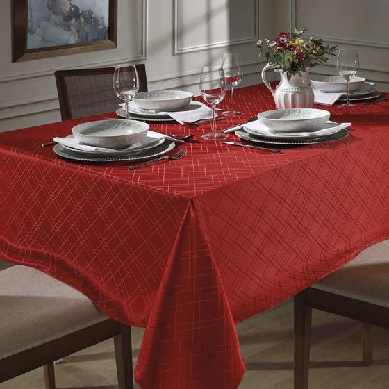 Imagem de Toalha de Mesa Natal Jacquard Quadrada 1,40 Requinte Dohler 