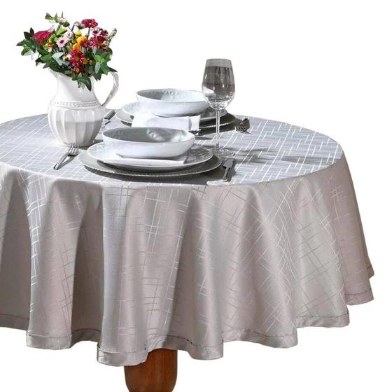 Imagem de Toalha de Mesa Natal Jacquard Redonda 1,60m Requinte Dohler 