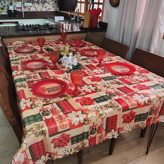 Imagem de Toalha de Mesa Natal Retangular Natalina Estampada 1,40m x 2,10m