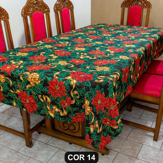 Imagem de Toalha de Mesa Natalina 4 Lugares 1,50m x 1,40m Oxford Estampado