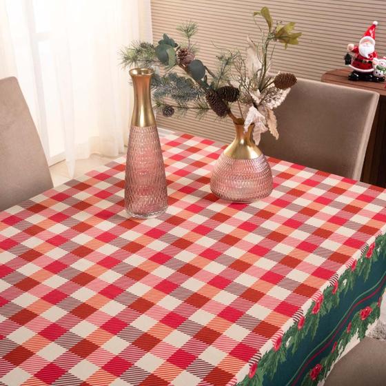 Imagem de Toalha de Mesa Natalina Oxford Estampado 2,50m x 1,45m para 8 Lugares - Estampa 6