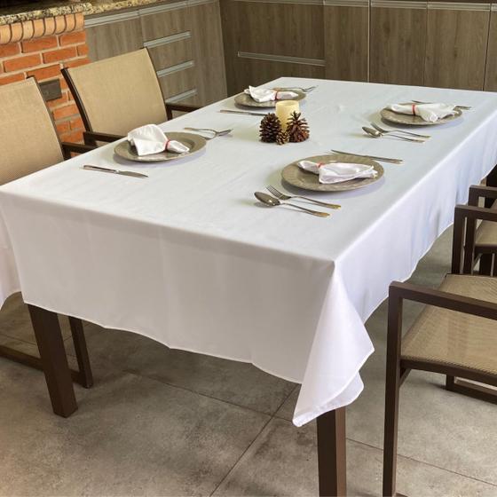 Imagem de Toalha de mesa oxford lisa para 8 cadeiras
