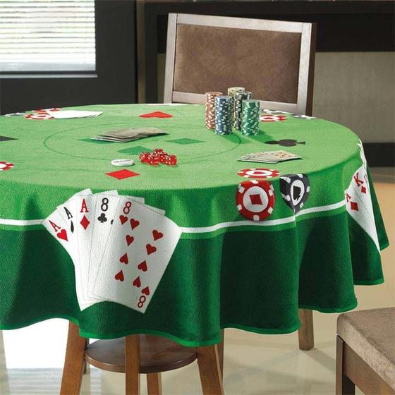 Imagem de Toalha De Mesa P/ Jogos Cartas Poker Truco Baralho Redonda