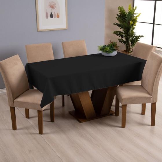 Imagem de Toalha De Mesa Para 6 Lugares 1 Peça Tecido Oxford Basica Preto