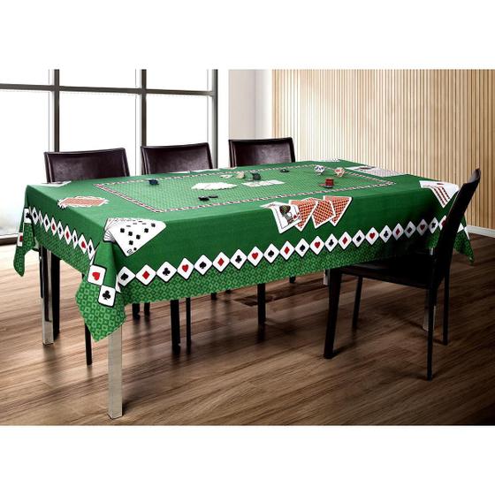 Imagem de Toalha De Mesa Para Jogos Cartas Baralho Retangular Verde