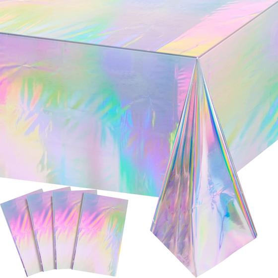 Imagem de Toalha de Mesa Plástica Iridiscente FunnyPars - 137x274cm (Pacote com 4)