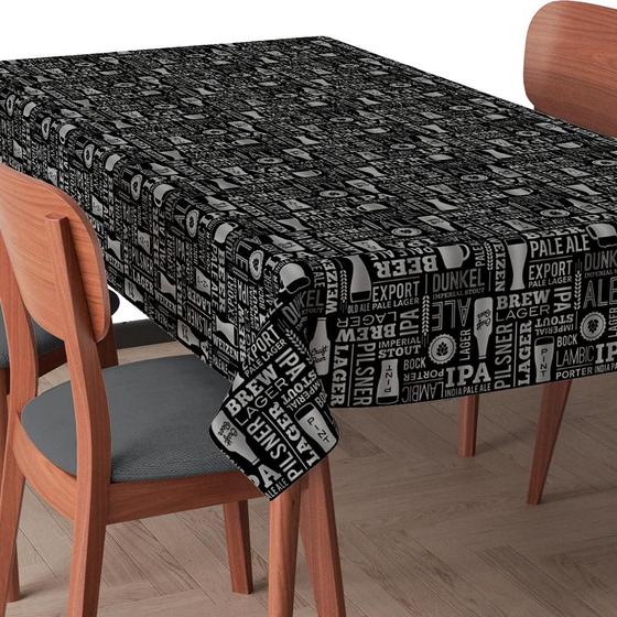 Imagem de toalha de mesa plastica termica impermeavel cervejas boteco prata 1,60 X 1,20