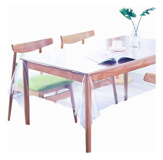 Imagem de Toalha De Mesa Plástico Transparente 2,20mx1,40m 4/6 Lugares