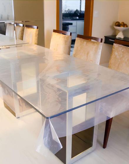 Imagem de Toalha De Mesa Plástico Transparente Retangular  1,98 X 1,38 Metros - PERFETTO