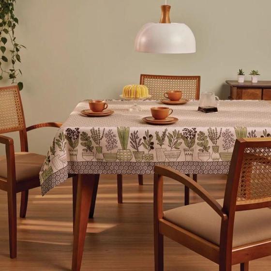 Imagem de Toalha De Mesa Pop Retangular Estampada Jardim 1,40X2,10M