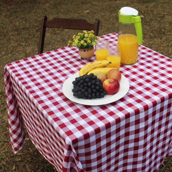 Imagem de Toalha de Mesa Quadrada 4 Lugares Em Oxford Xadrez 1,45m X 1,45 Picnic Piquenique Várias Cores