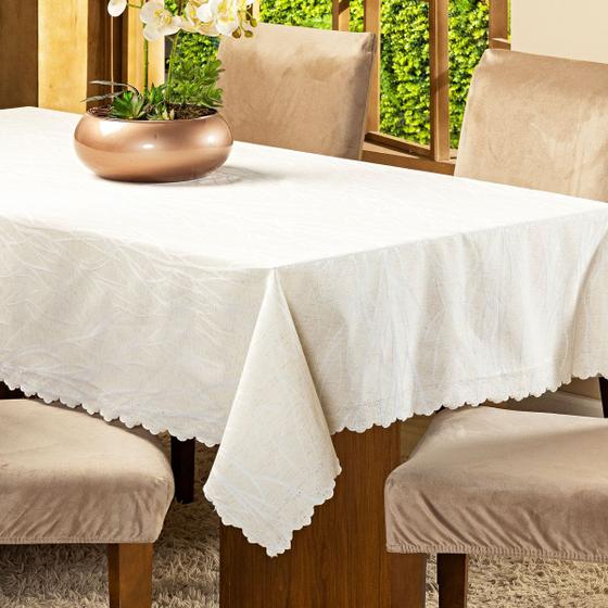 Imagem de Toalha de Mesa Quadrada Avulsa Jacquard Estampado 1,40m x 1,40m para 04 Lugares - Decoração Cozinha Moderna Luxo