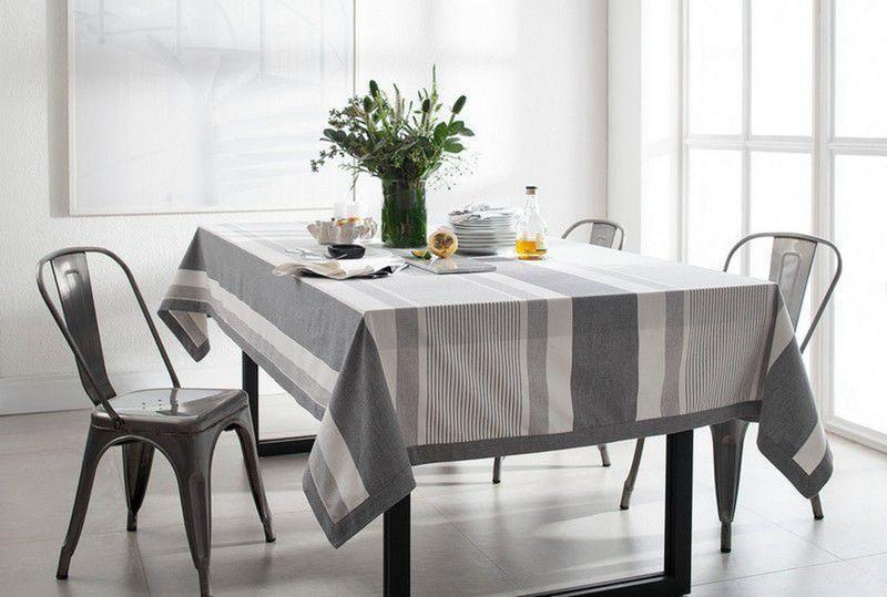 Toalha de Mesa Quadrada Buddemeyer Antimanchas Premier Lush Cinza 6 Lugares 1,80m x 1,80m