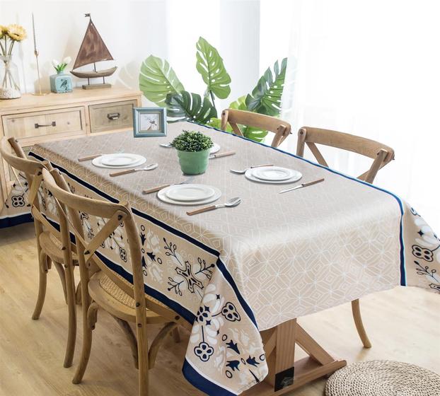 Imagem de Toalha de Mesa Quadrada de 4 Lugares 1,40 x 1,40M Tecido em Linhão Grosso Estampado
