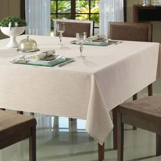 Imagem de Toalha de Mesa Quadrada Döhler Clean Passion Bege 8 Lugares