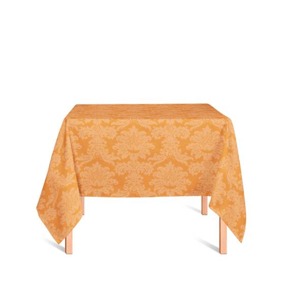 Imagem de Toalha de Mesa Quadrada em Tecido Jacquard 100% Poliéster Medalhão Laranja