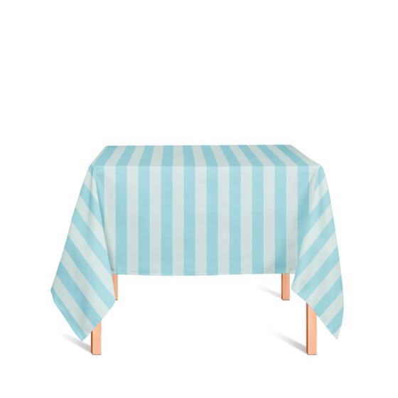 Menor preço em Toalha de Mesa Quadrada em Tecido Jacquard Azul e Prata Frozen Listrado Tradicional