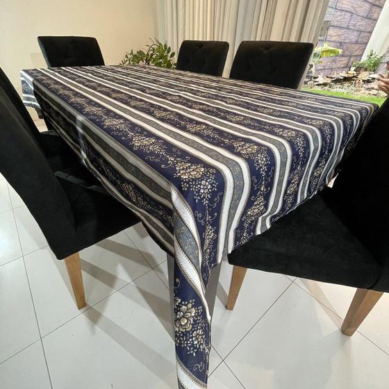 Imagem de Toalha de Mesa Quadrada Gorgurinho Brasão Azul Marinho - 1,50 x1,50m