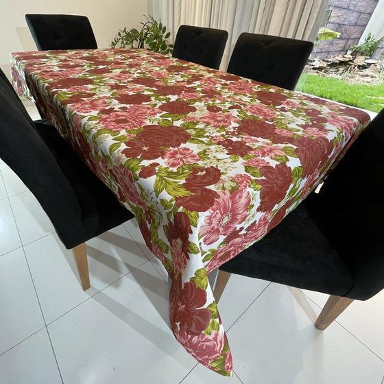 Imagem de Toalha de Mesa Quadrada Gorgurinho Rosas Vermelhas - 1,50x1,50m