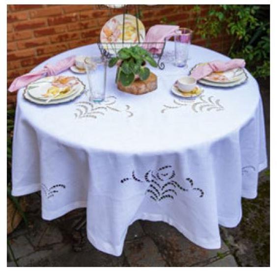 Toalha de Mesa Redonda 180cm Branca Richilieu- Rafimex Menor preço em Toalha de Mesa Redonda 180cm Branca Richilieu- Rafimex