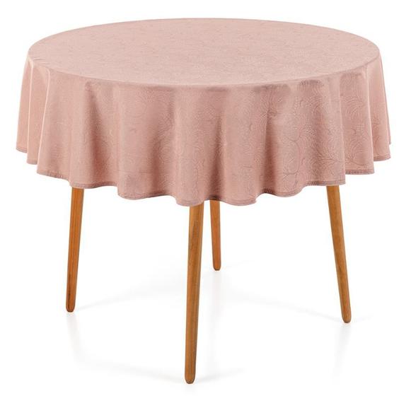 Imagem de Toalha de Mesa Redonda 4 Lugares Jacquard Melli Rosa Karsten