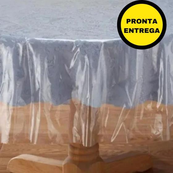 Imagem de Toalha De Mesa Redonda Plástico Transparente 1,20m Diâmetro