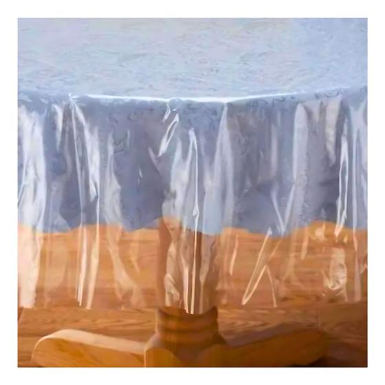 Imagem de Toalha De Mesa Redonda Plástico Transparente 1m De Diâmetro