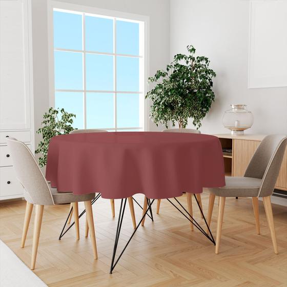 Imagem de Toalha De Mesa Redonda Tecido Oxford Marsala Tom Claro TL003 -140x140cm