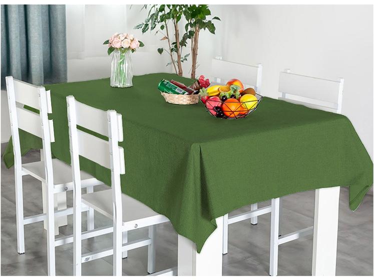 Imagem de toalha de mesa retangular  04 lugares tecido rustico 1,40m x 1,40 varias cores lisa