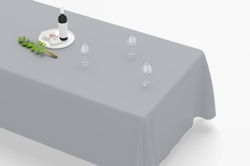 Imagem de Toalha De Mesa Retangular 12 Lugares Tecido Oxford Cinza TLZ05 - 300x110cm