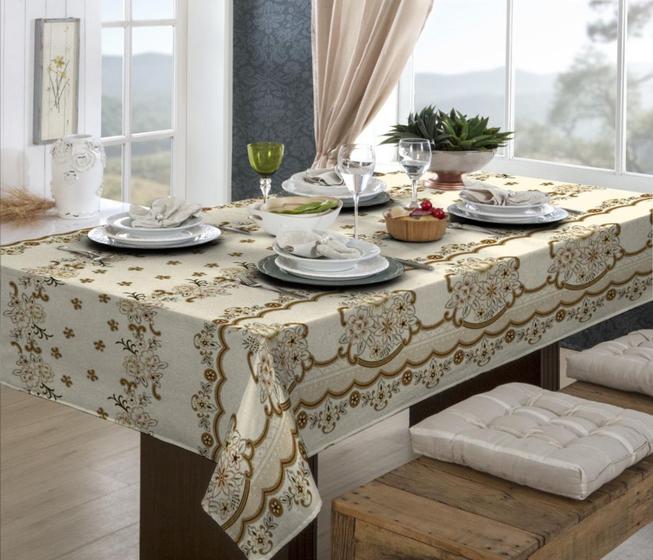 Imagem de Toalha de Mesa Retangular 6 Cadeiras Tecido Linhão Área Gourmet Varias Cores