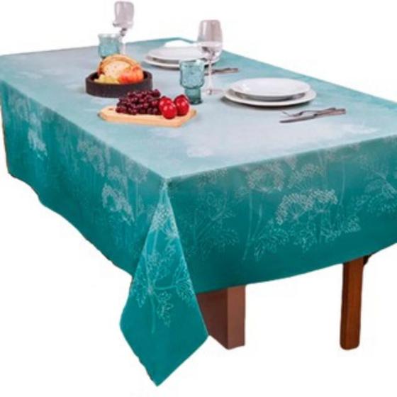 Imagem de Toalha de Mesa Retangular 6 Lugares 140x220cm Amarela Decorativa 80% Algodão Cozinha Sala De Jantar