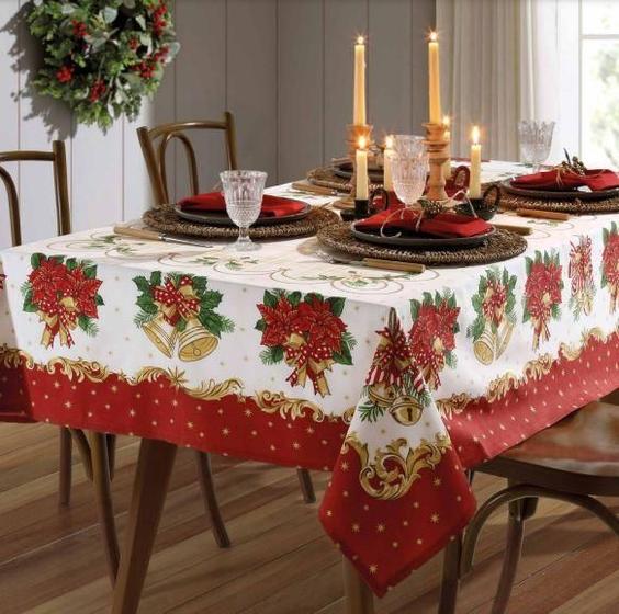 Toalha De Mesa Retangular 6 Lugares Athenas Natal 107 Dohler Imagem de Toalha De Mesa Retangular 6 Lugares Athenas Natal 107 Dohler