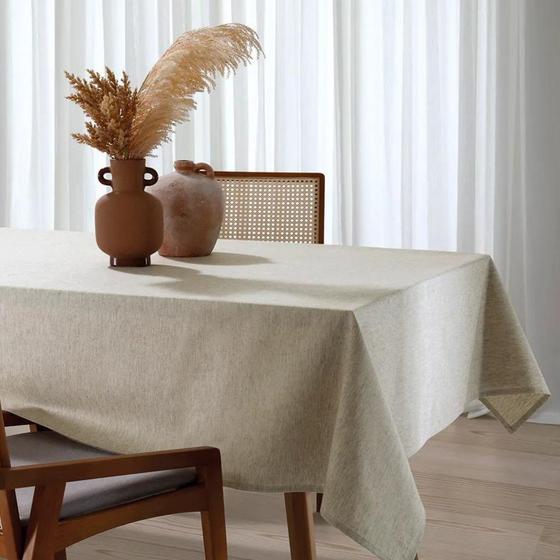 Imagem de Toalha de Mesa Retangular 6 Lugares Dohler Clean Linhares 160x220cm AM5215 Natural