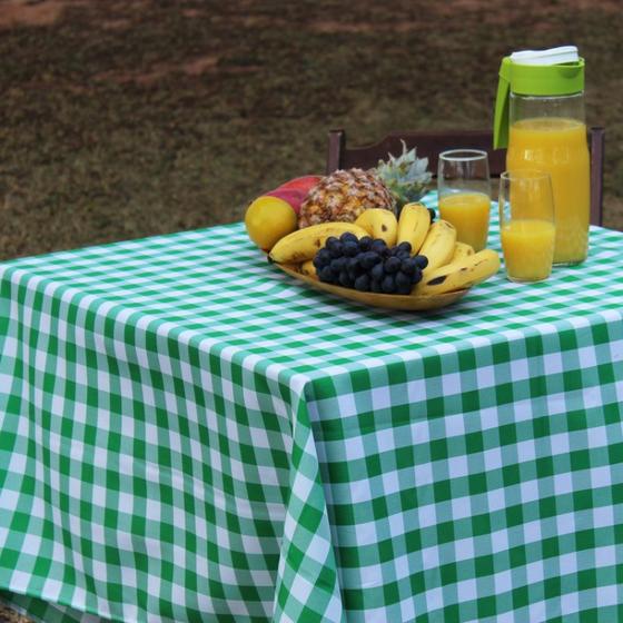 Imagem de Toalha de Mesa Retangular 6 Lugares Em Oxford Xadrez 2,00m X 1,45 Picnic Piquenique Várias Cores