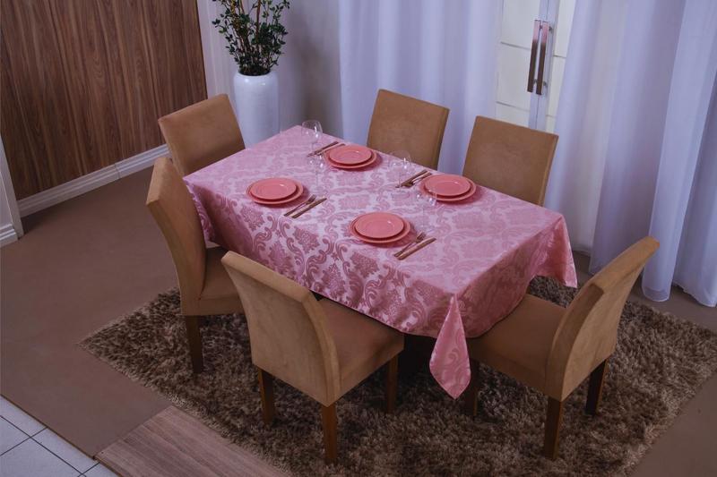 Imagem de toalha de mesa retangular 6 lugares jacquard 1,35x2,00