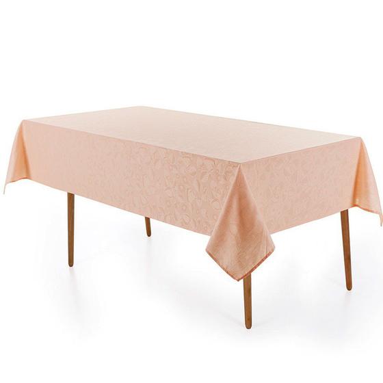 Toalha de Mesa Retangular 6 Lugares Jacquard Beatrice Salmão Menor preço em Toalha de Mesa Retangular 6 Lugares Jacquard Beatrice Salmão